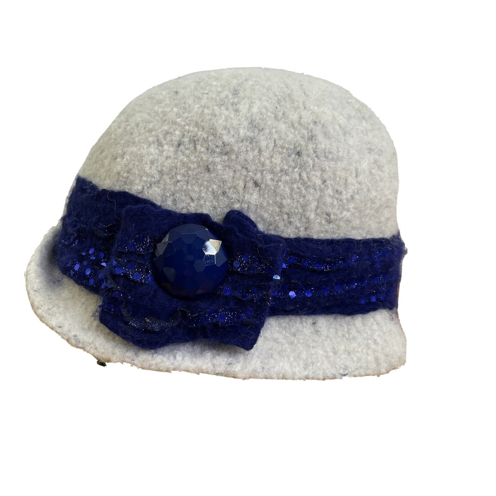 Unbranded woman's felt bucket hat with glitter bow